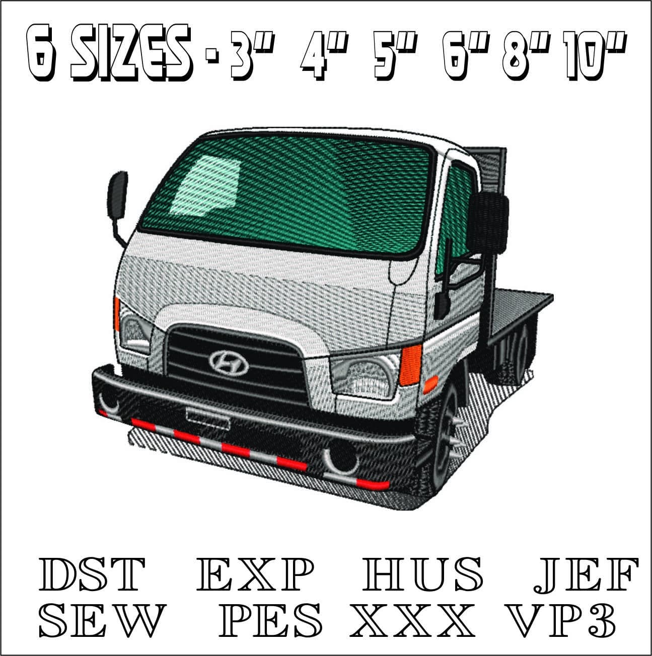 Low loader Truck- Elegant embroidery design file - instant download — view 2
