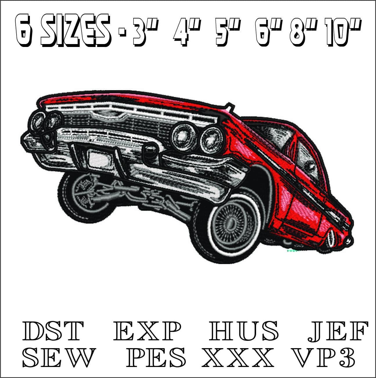 Lowrider Air- Elegant embroidery design file - instant download — view 2
