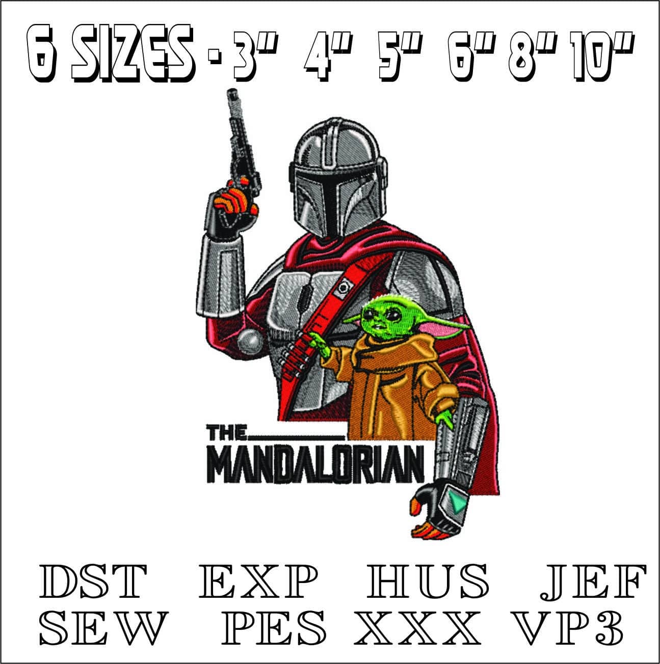 Mandalorian Star Wars- Elegant embroidery design file - instant download — view 2