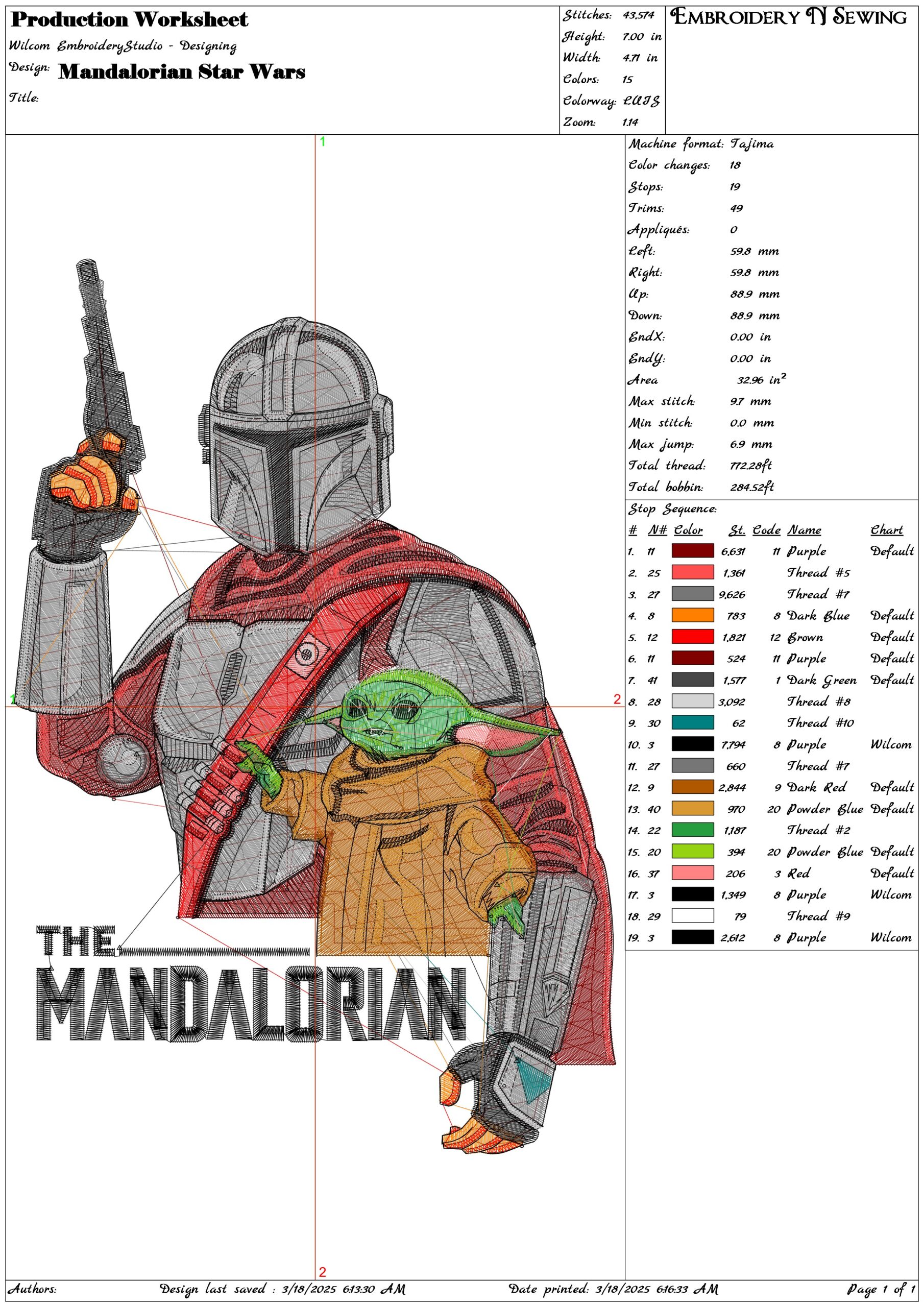 Mandalorian Star Wars- Elegant embroidery design file - instant download — view 3