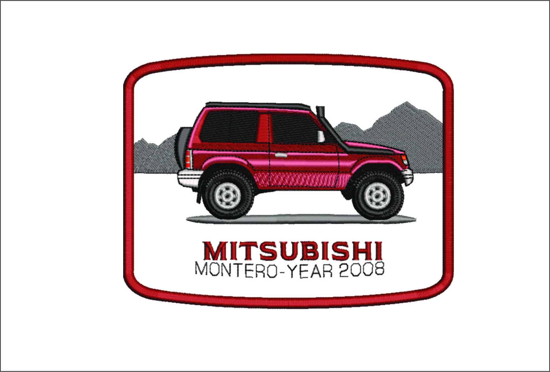 Mitsubishi Montero Frame- Elegant embroidery design file - instant download