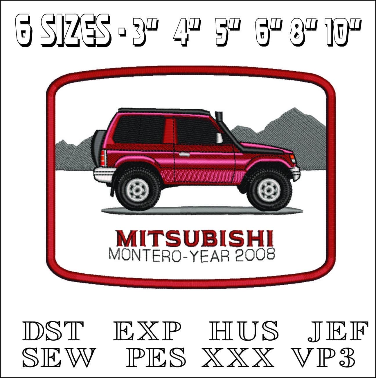 Mitsubishi Montero Frame- Elegant embroidery design file - instant download — view 2