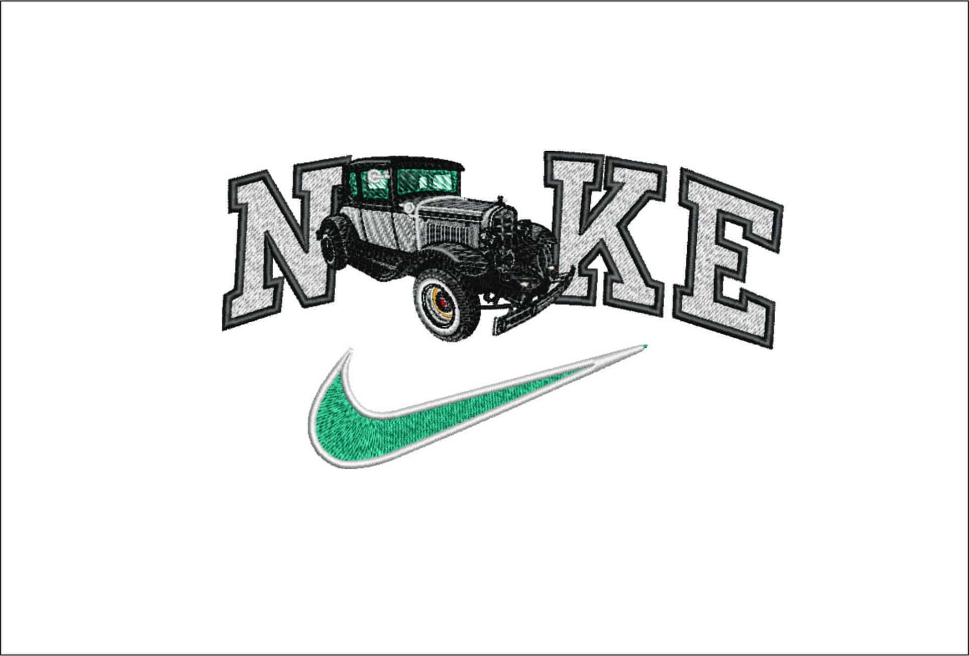 Nike 1930's Classic car- Elegant embroidery design file - instant download