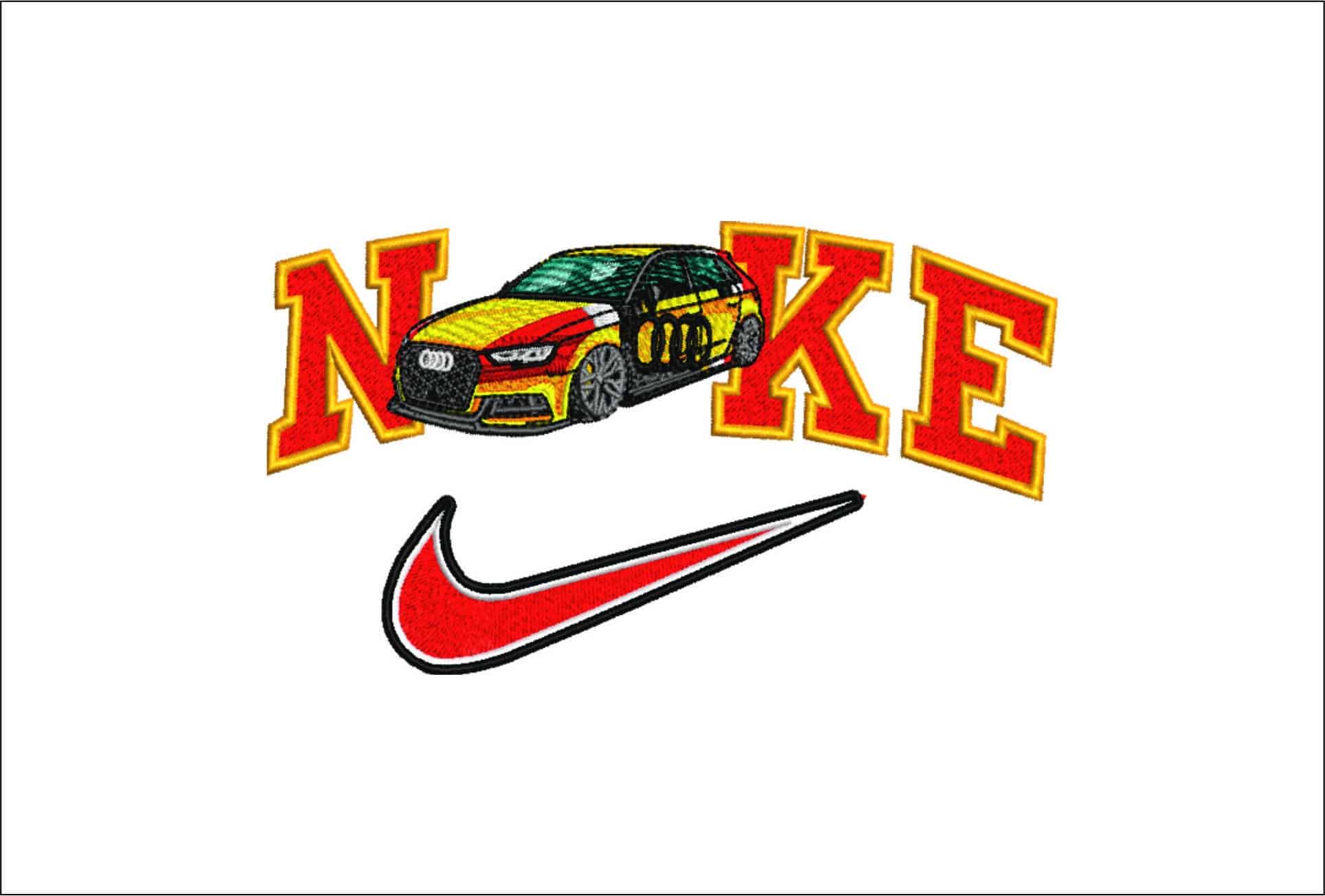 Nike Audi A3- Elegant embroidery design file - instant download