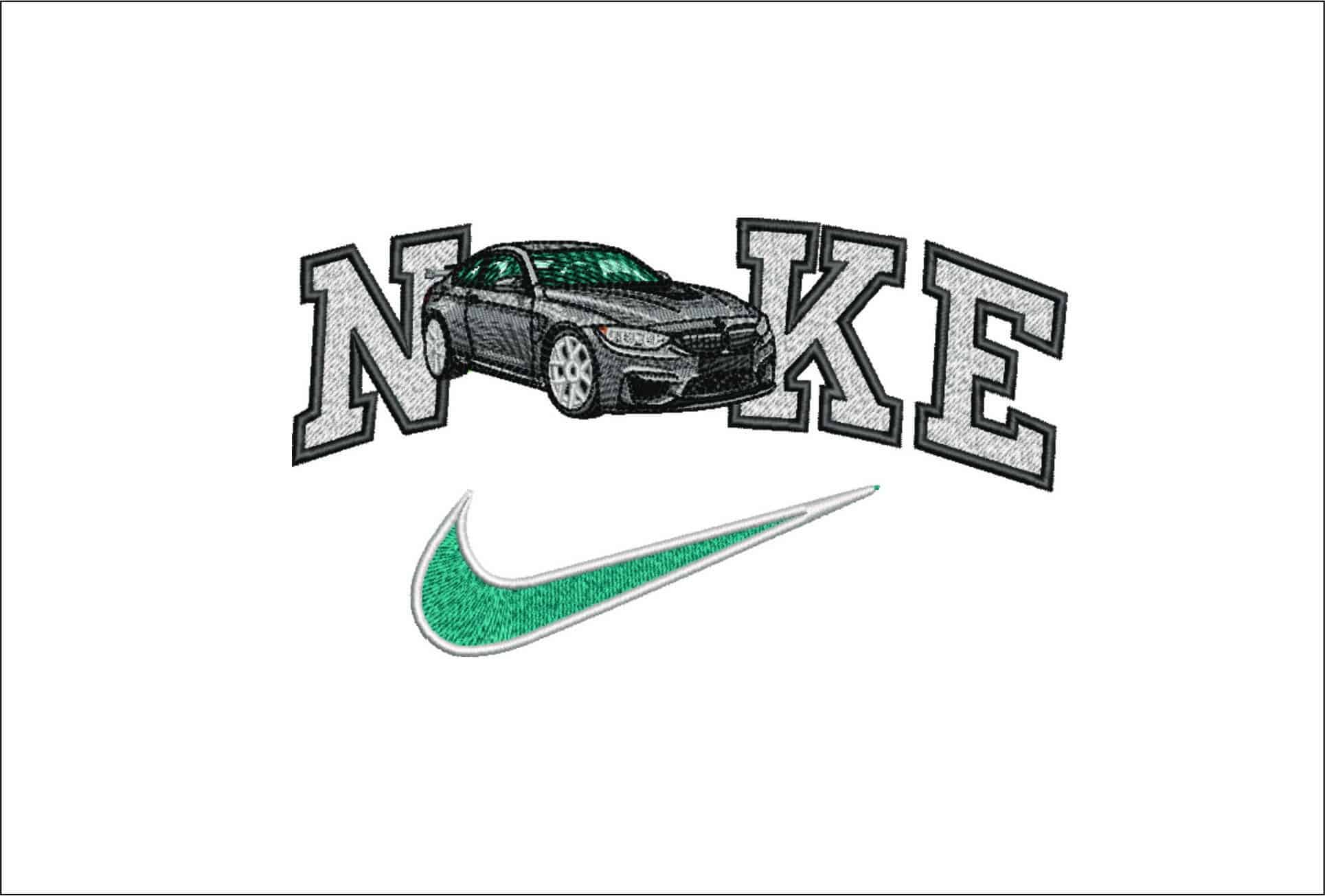 Nike BMW M3 Sports- Elegant embroidery design file - instant download