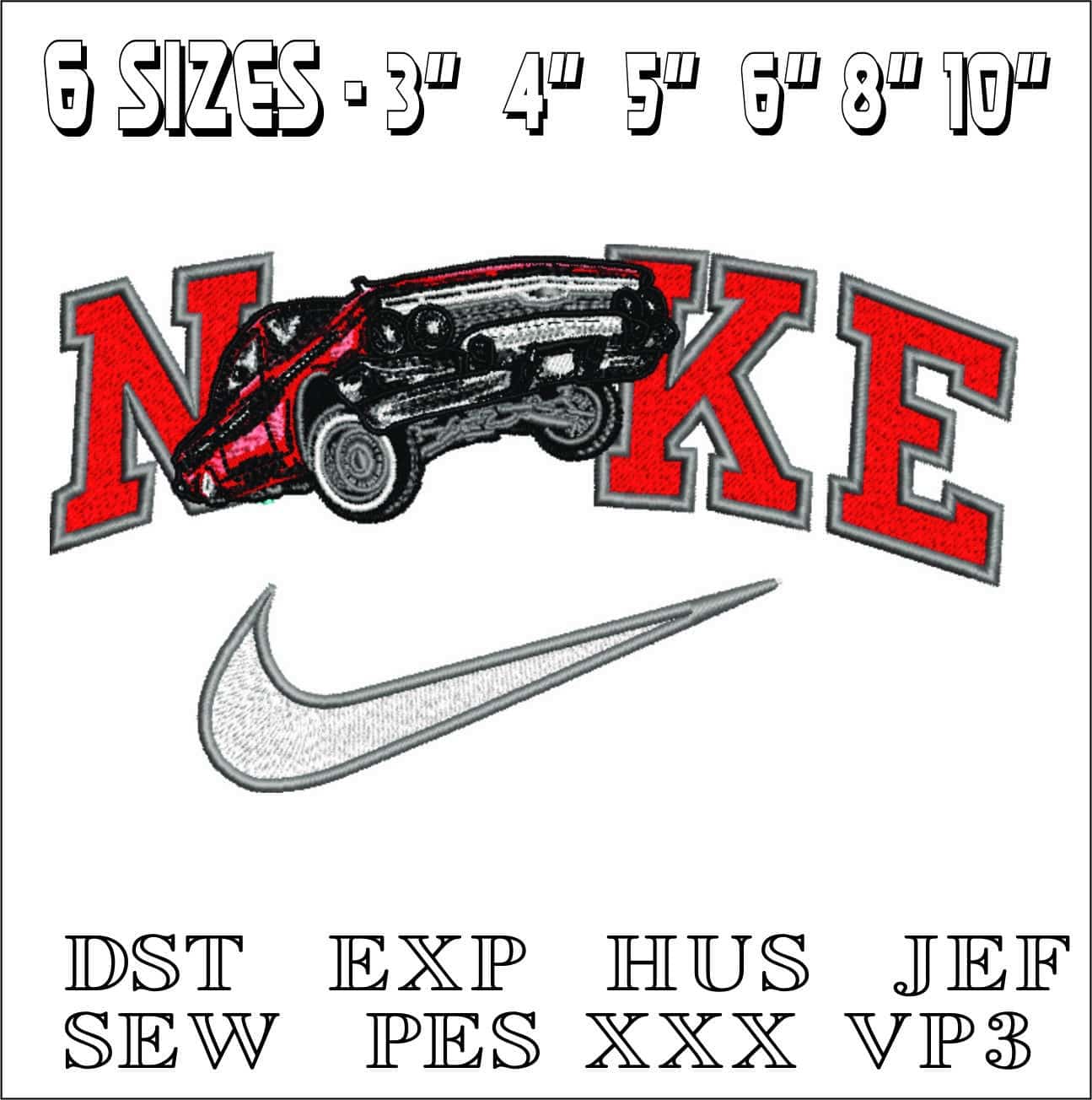 Nike Low Rider- Elegant embroidery design file - instant download — view 2