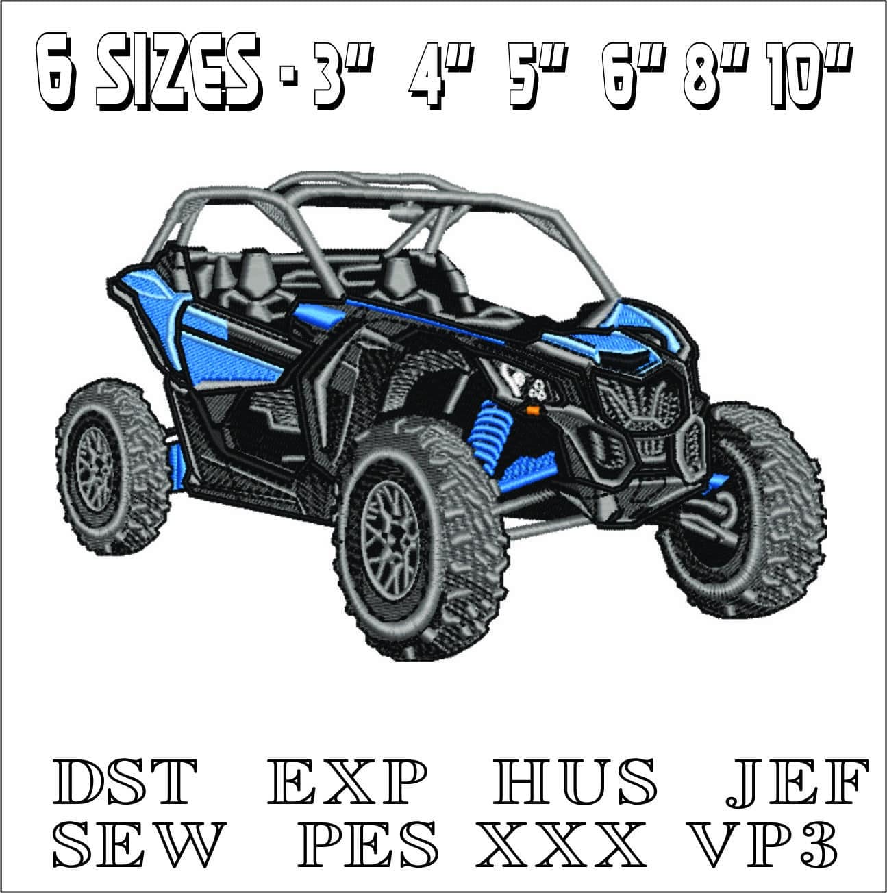 Off Road Dune Buggy- Elegant embroidery design file - instant download — view 2