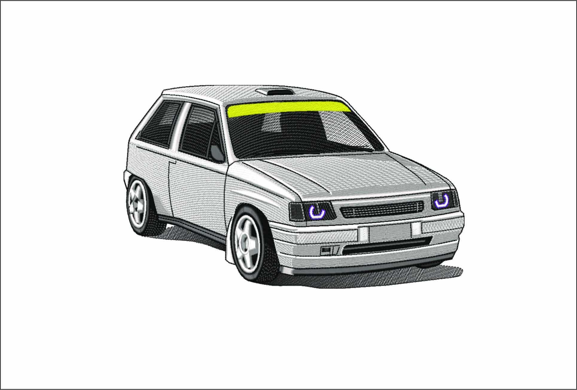 Opel Corsa Rally- Elegant embroidery design file - instant download