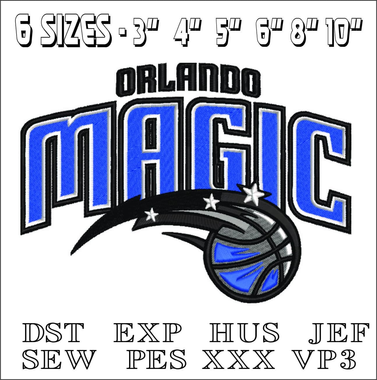 Orlando Magic- Elegant embroidery design file - instant download — view 2