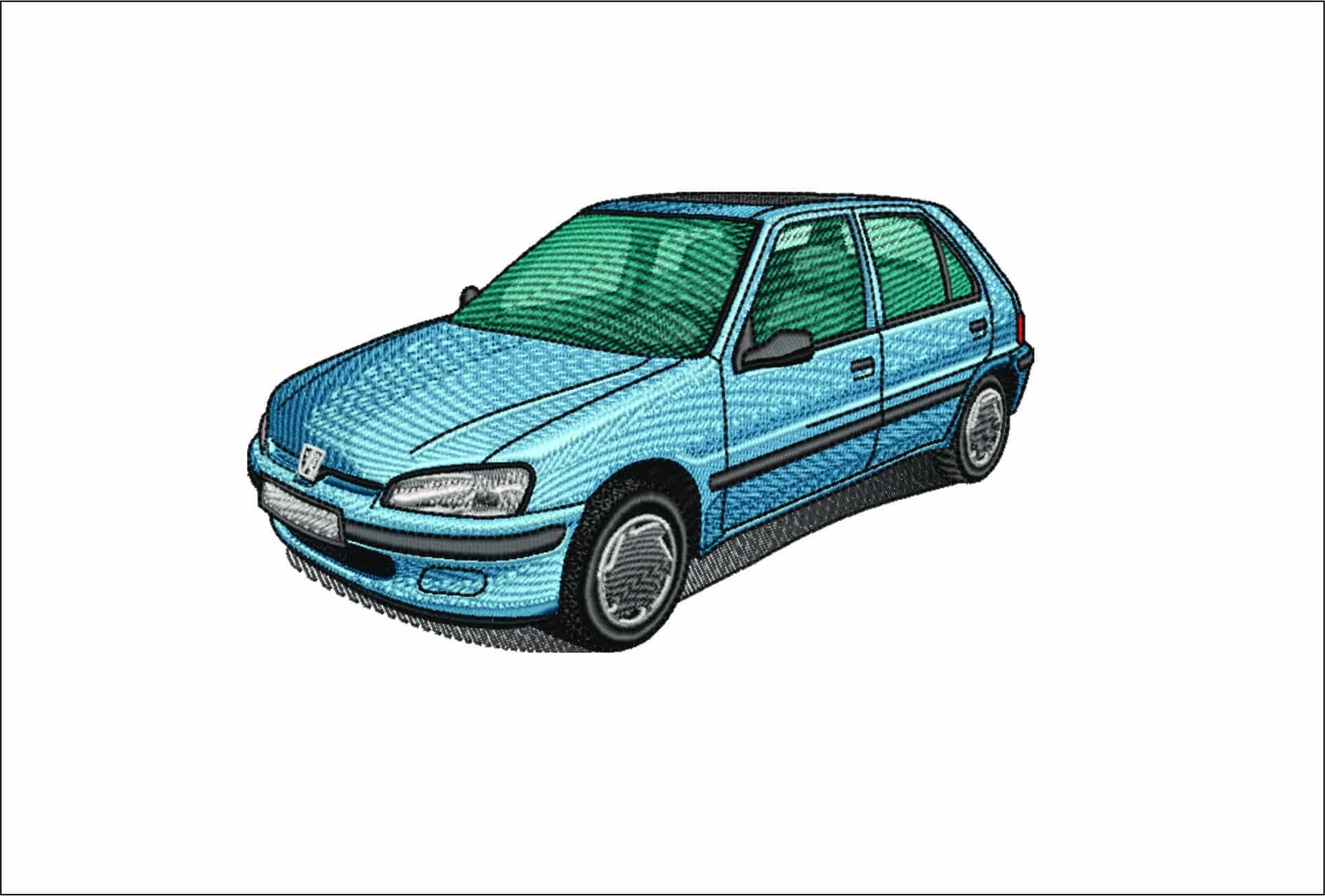 Peugeot 106- Elegant embroidery design file - instant download