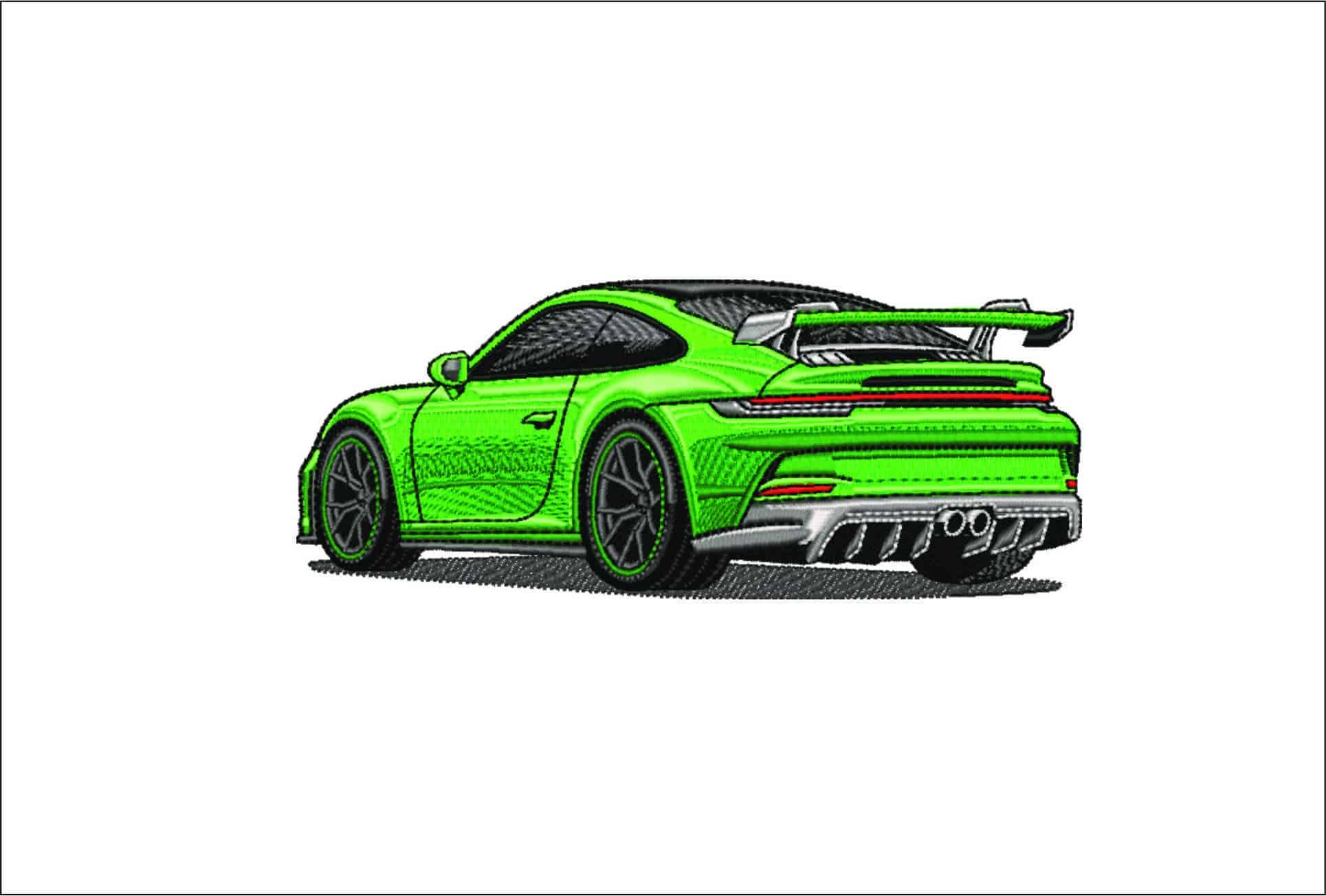 Porsche 911 Rear- Elegant embroidery design file - instant download