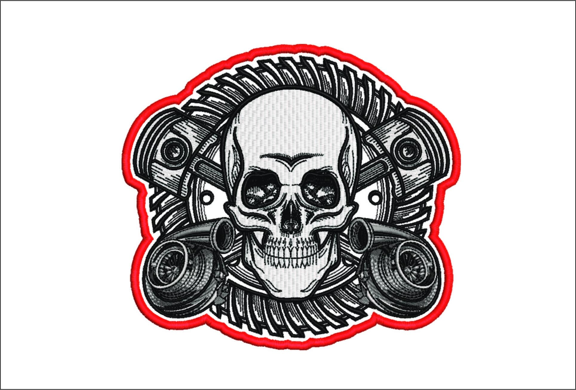 Pistons and Turbos- Elegant embroidery design file - instant download