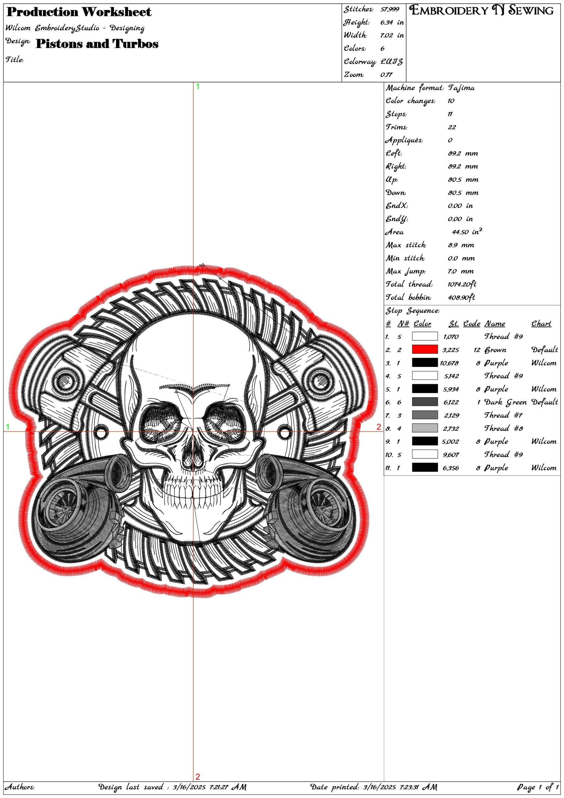 Pistons and Turbos- Elegant embroidery design file - instant download — view 3