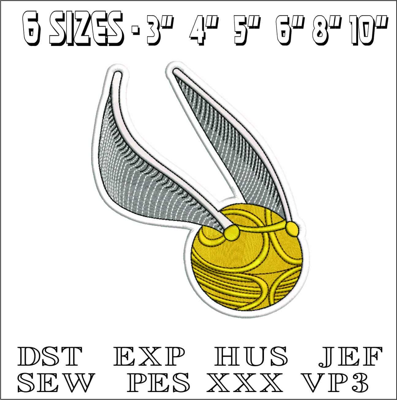 Harry Potter - Quidditch Snitch - Unique Harry Potter Design - High Quality embroidery design file - instant download — view 2