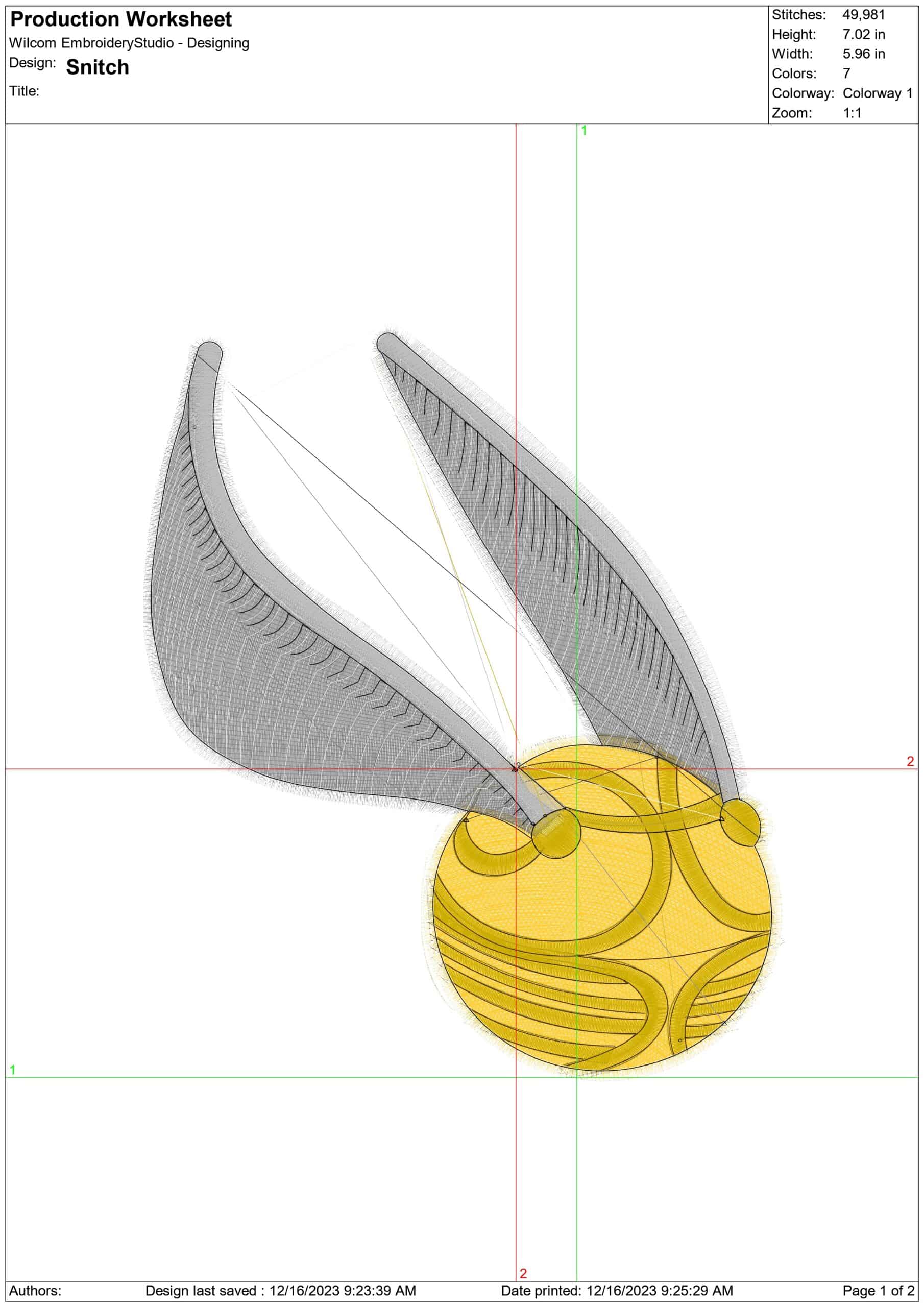 Harry Potter - Quidditch Snitch - Unique Harry Potter Design - High Quality embroidery design file - instant download — view 3
