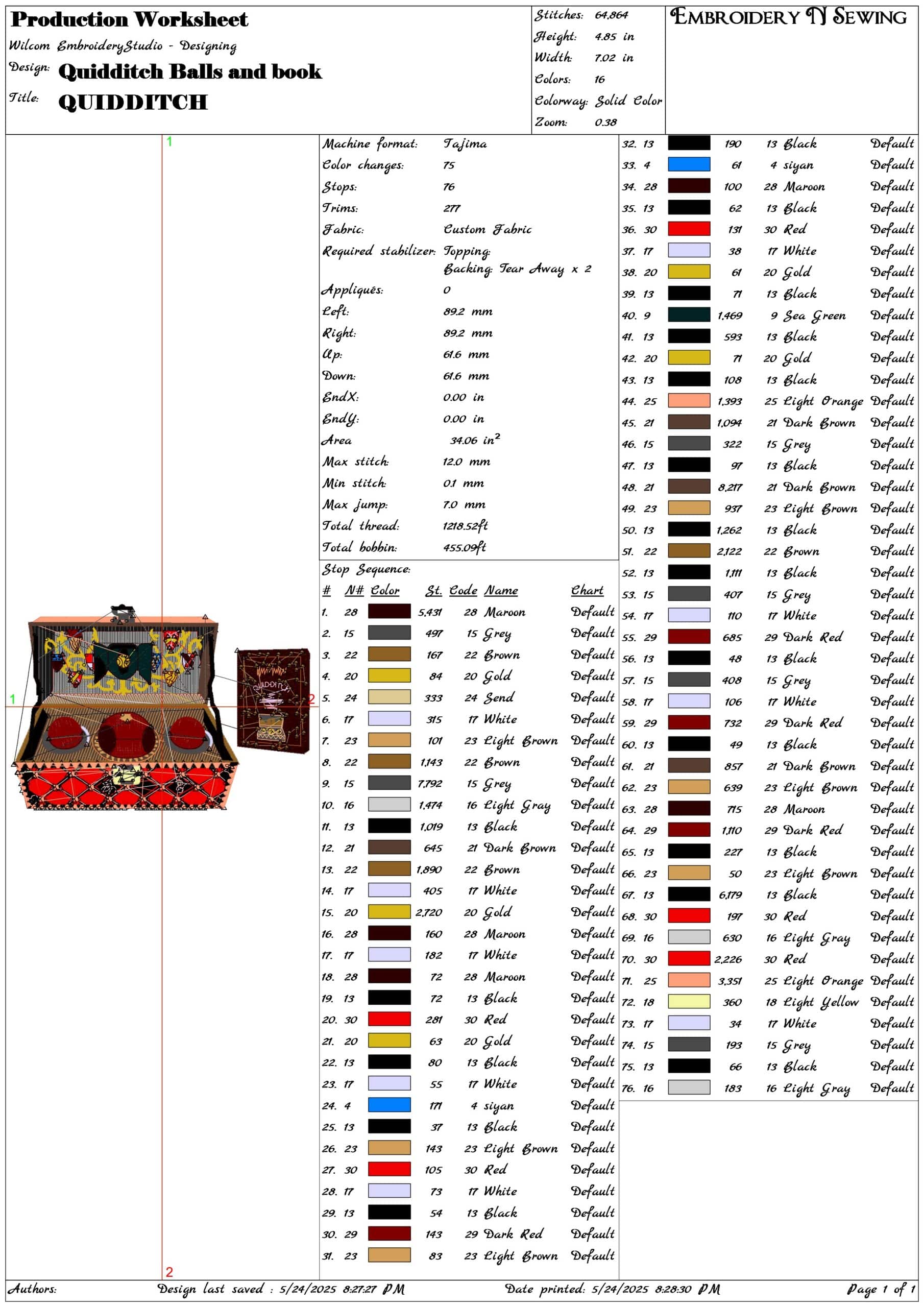 Harry Potter Quidditch Balls and Rules - Unique Harry Potter Design - High Quality embroidery design file - instant download — view 3