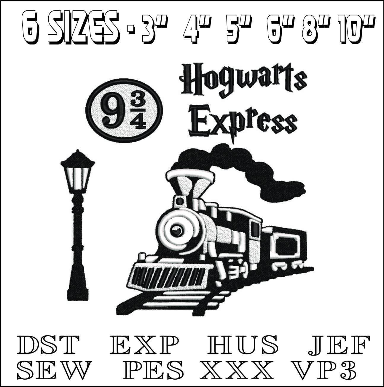 Harry Potter Hogwarts Express - Unique Harry Potter Design - High Quality embroidery design file - instant download — view 2