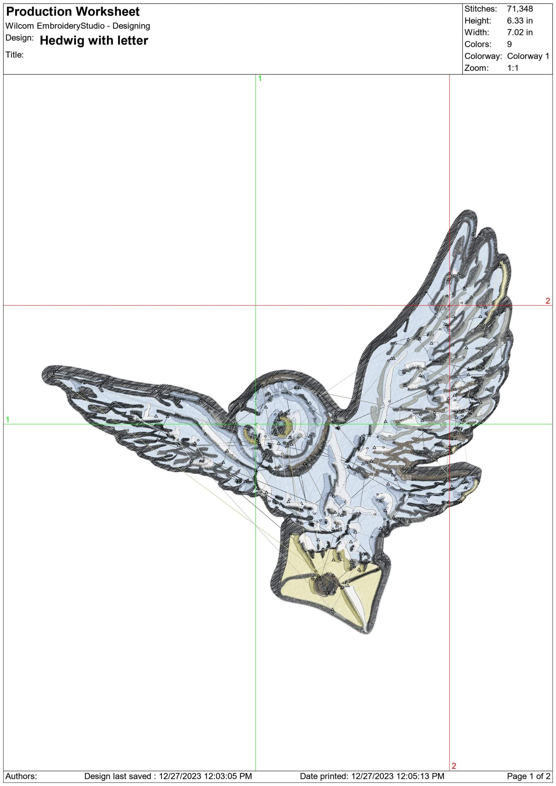 Harry Potter Hedwig Owl - Unique Harry Potter Design - High Quality embroidery design file - instant download — view 3