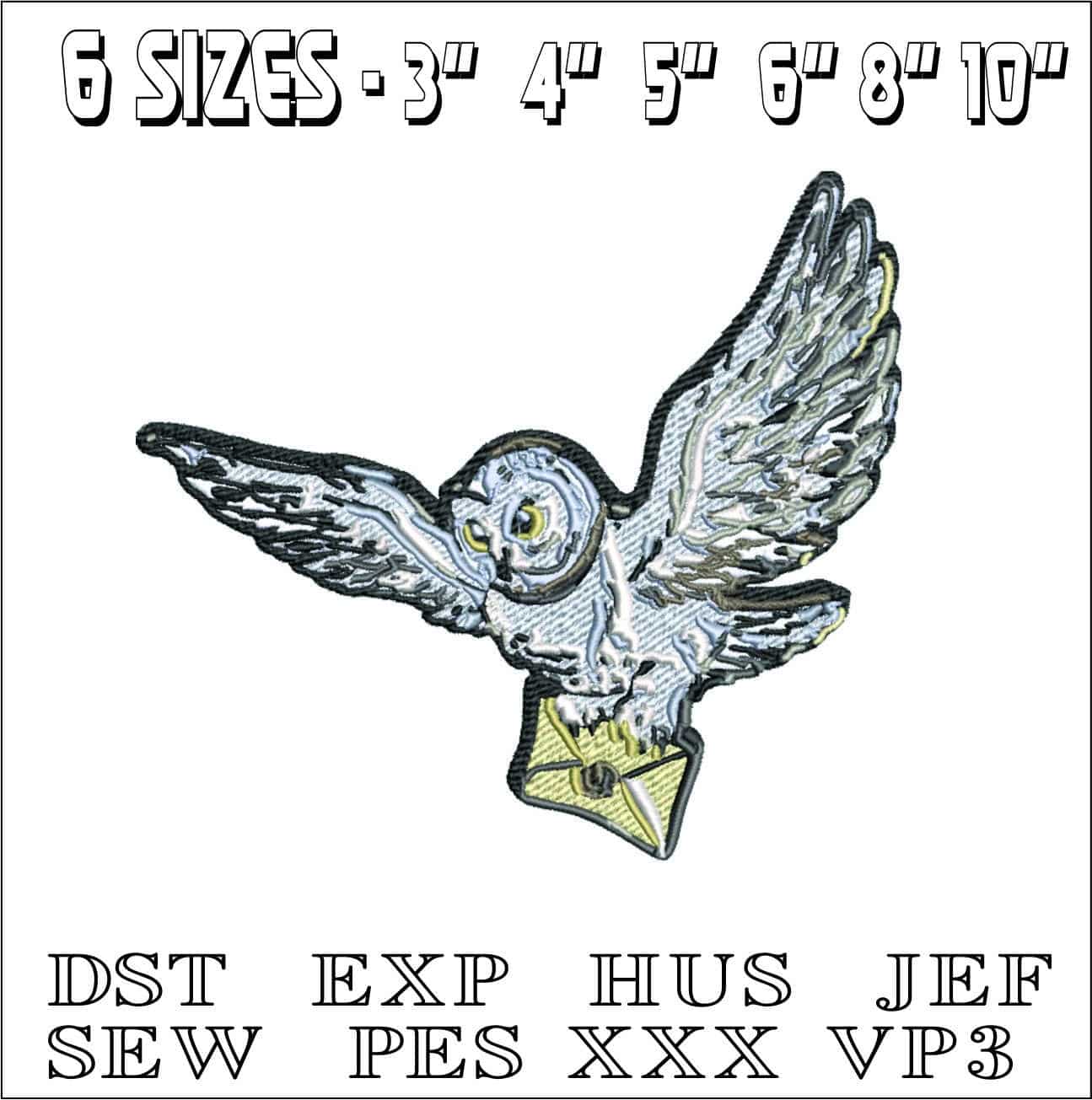 Harry Potter Hedwig Owl - Unique Harry Potter Design - High Quality embroidery design file - instant download — view 2
