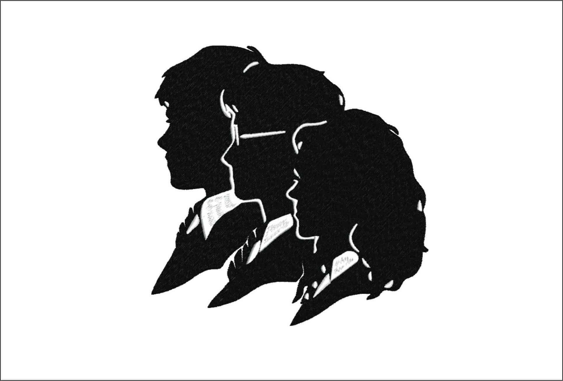 Harry Potter Hermione and Ron Silhouette - Unique Harry Potter Design - High Quality embroidery design file - instant download