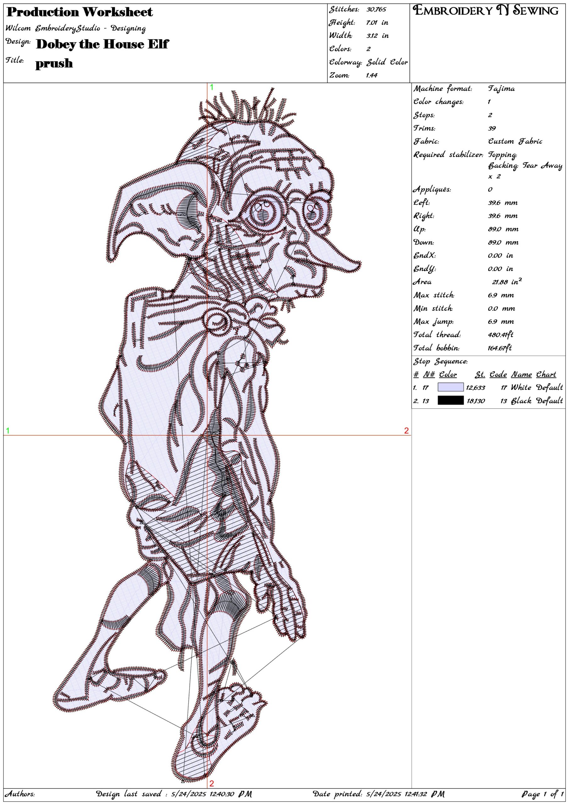 Harry Potter Dobby the House Elf - Unique Harry Potter Design - High Quality embroidery design file - instant download — view 3