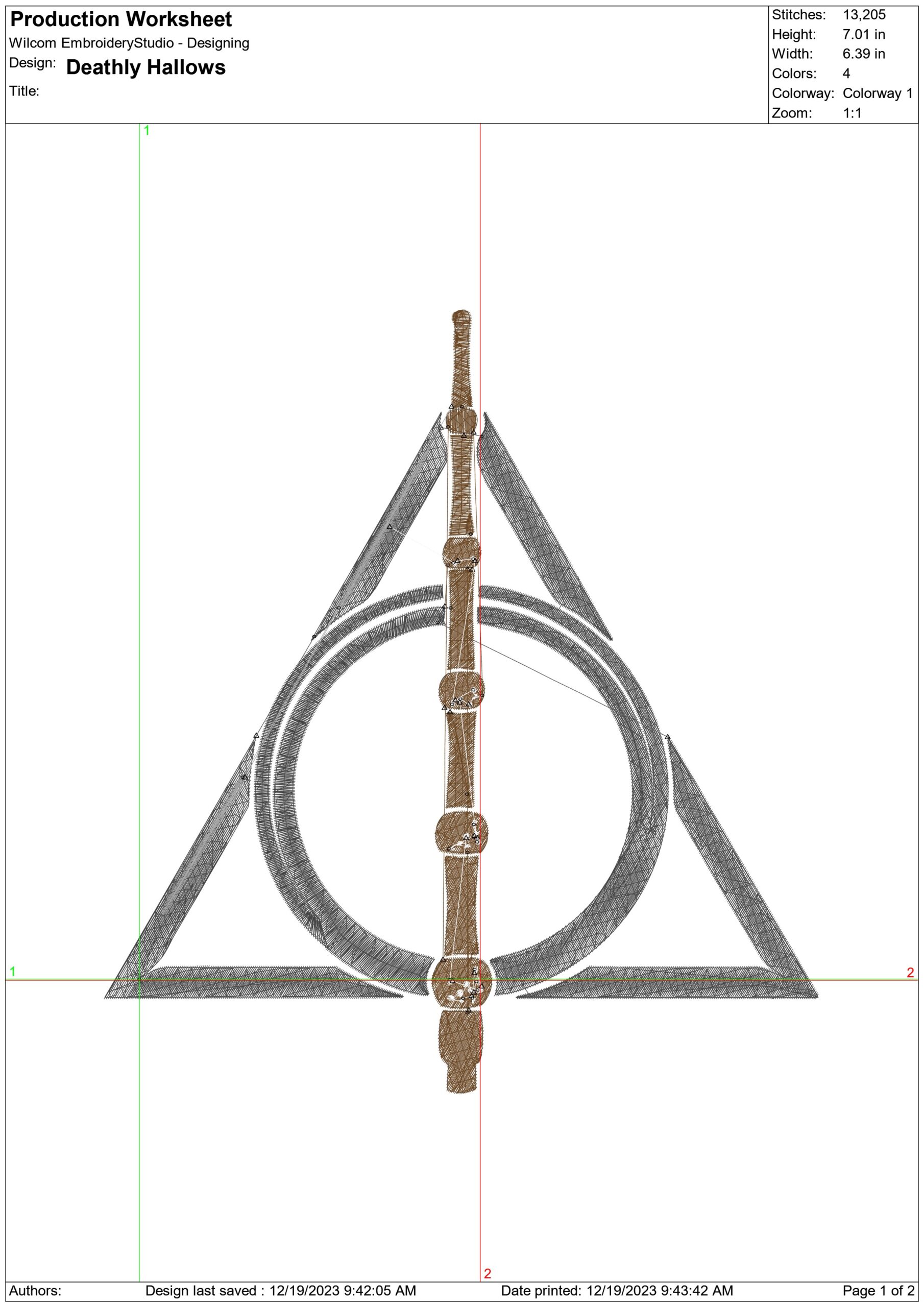 Harry Potter Deathly Hallows - Unique Harry Potter Design - High Quality embroidery design file - instant download — view 3