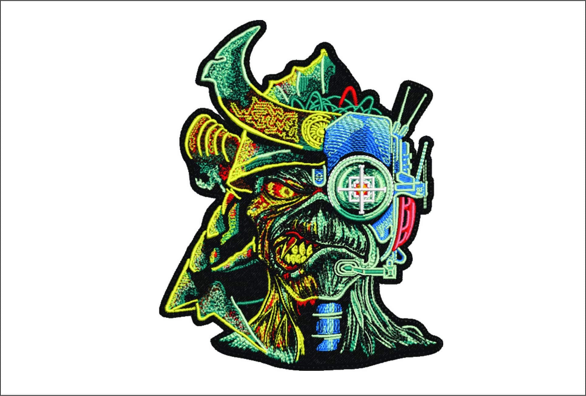 Samurai Eddie Iron Maiden- Elegant embroidery design file - instant download