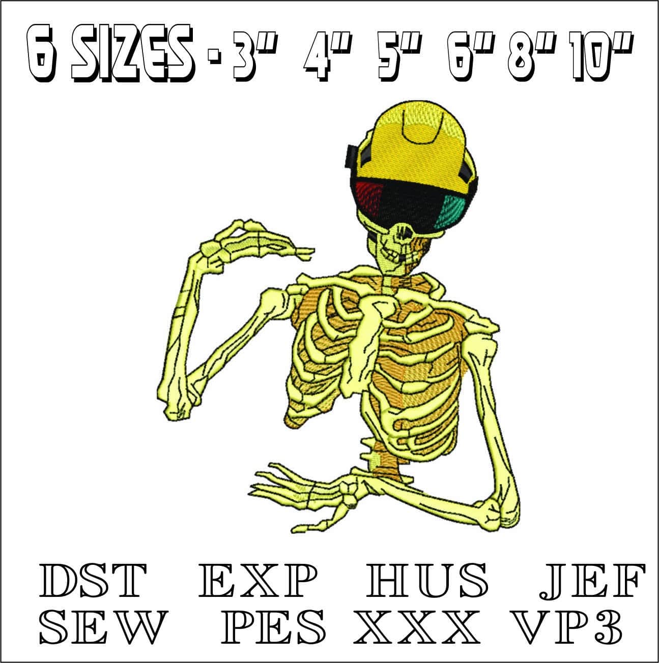 Skeleton Holding- Elegant embroidery design file - instant download — view 2