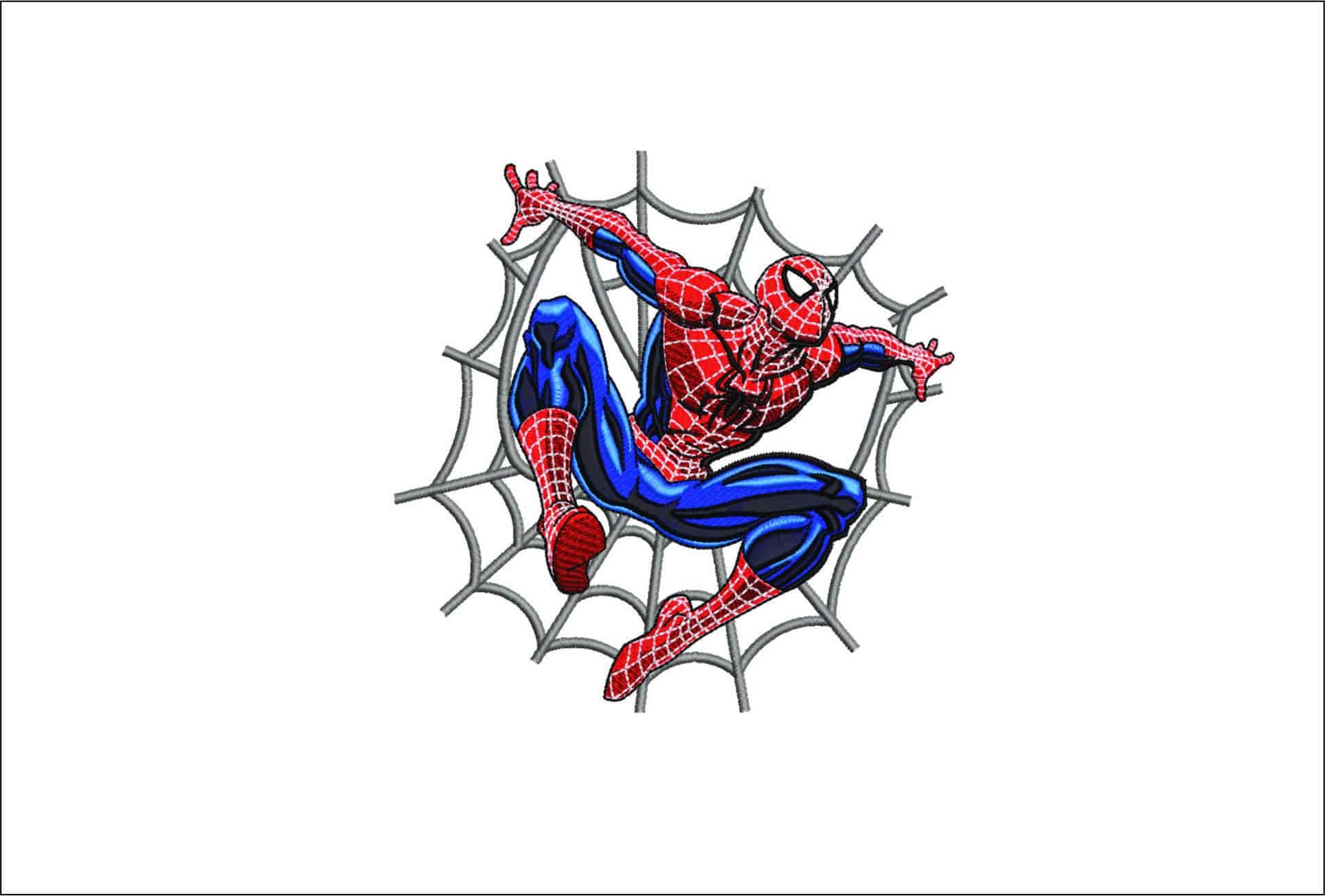 Spiderman on Web- Elegant embroidery design file - instant download