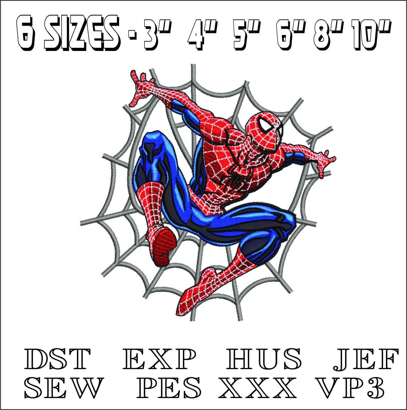 Spiderman on Web- Elegant embroidery design file - instant download — view 2