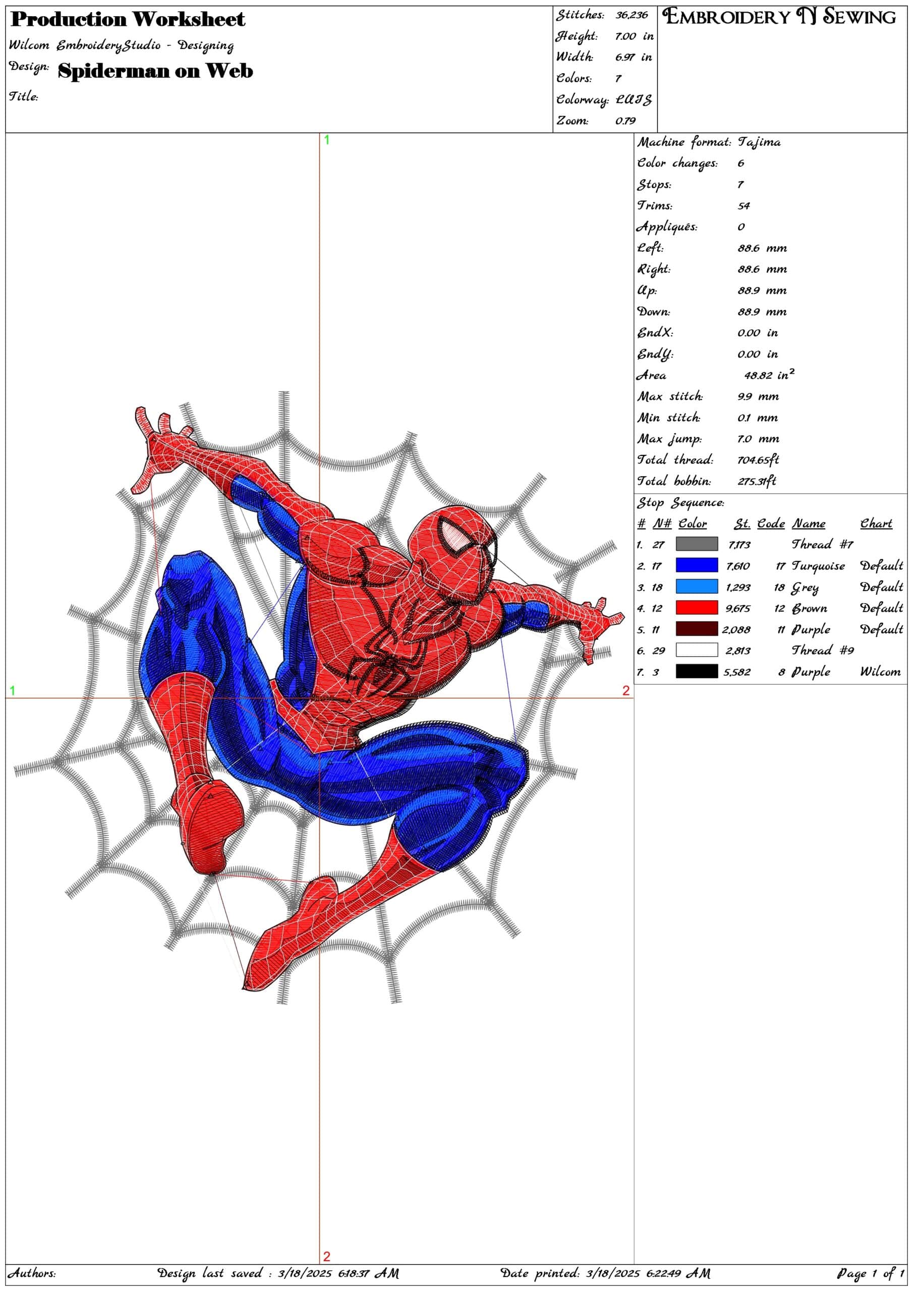 Spiderman on Web- Elegant embroidery design file - instant download — view 3