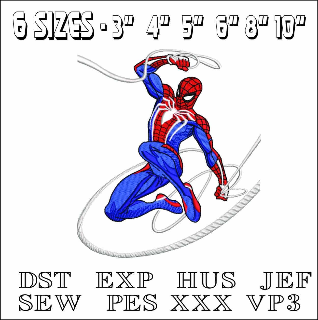 Spiderman swinging on web- Elegant embroidery design file - instant download — view 2