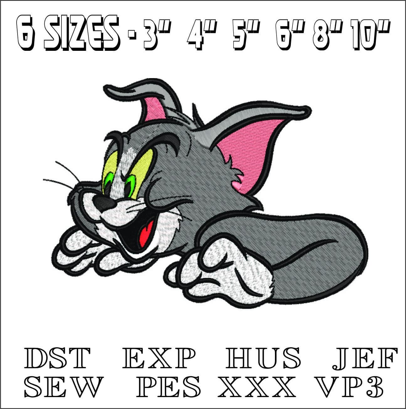 Tom Sneek up- Elegant embroidery design file - instant download — view 2
