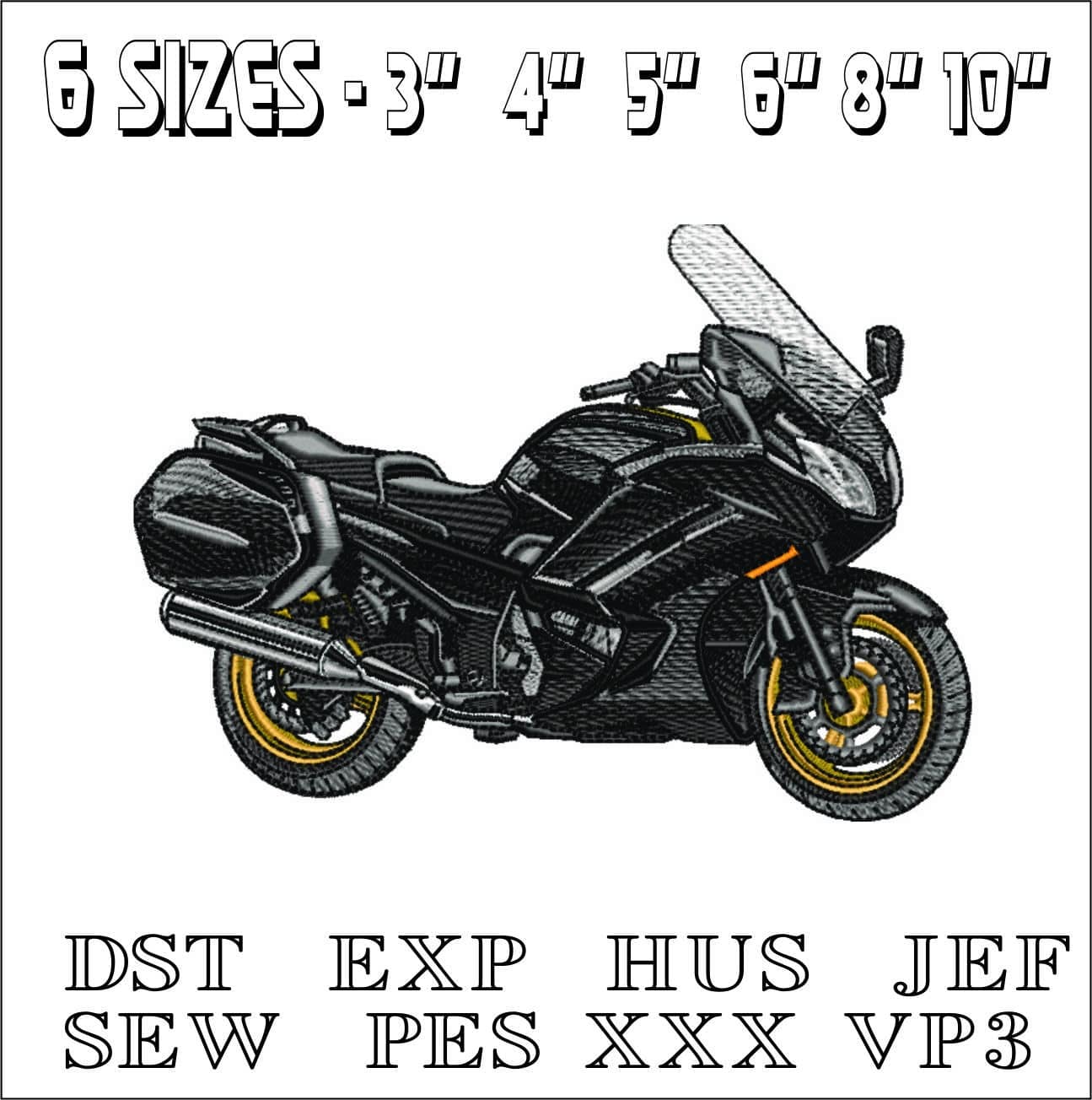 Yamaha FJR 1300- Elegant embroidery design file - instant download — view 2