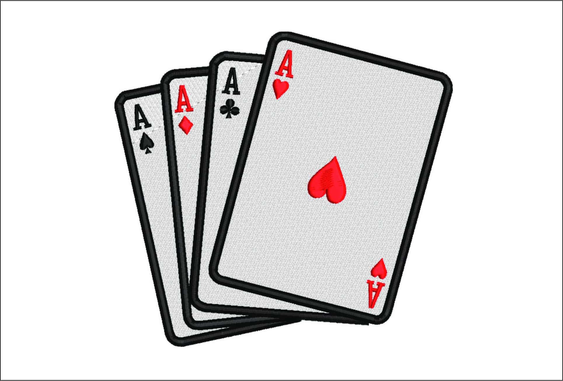 4 Aces- Elegant embroidery design file - instant download
