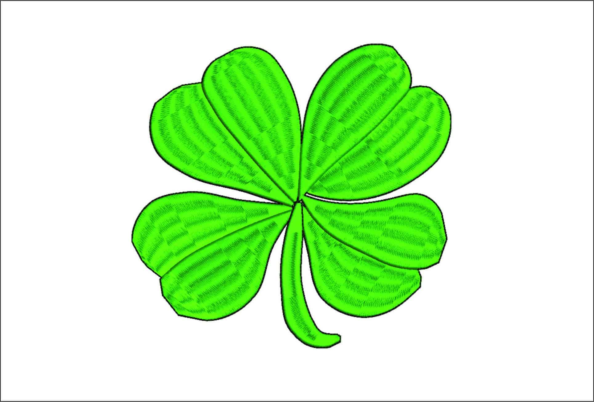 4 Leaf Clover- Elegant embroidery design file - instant download