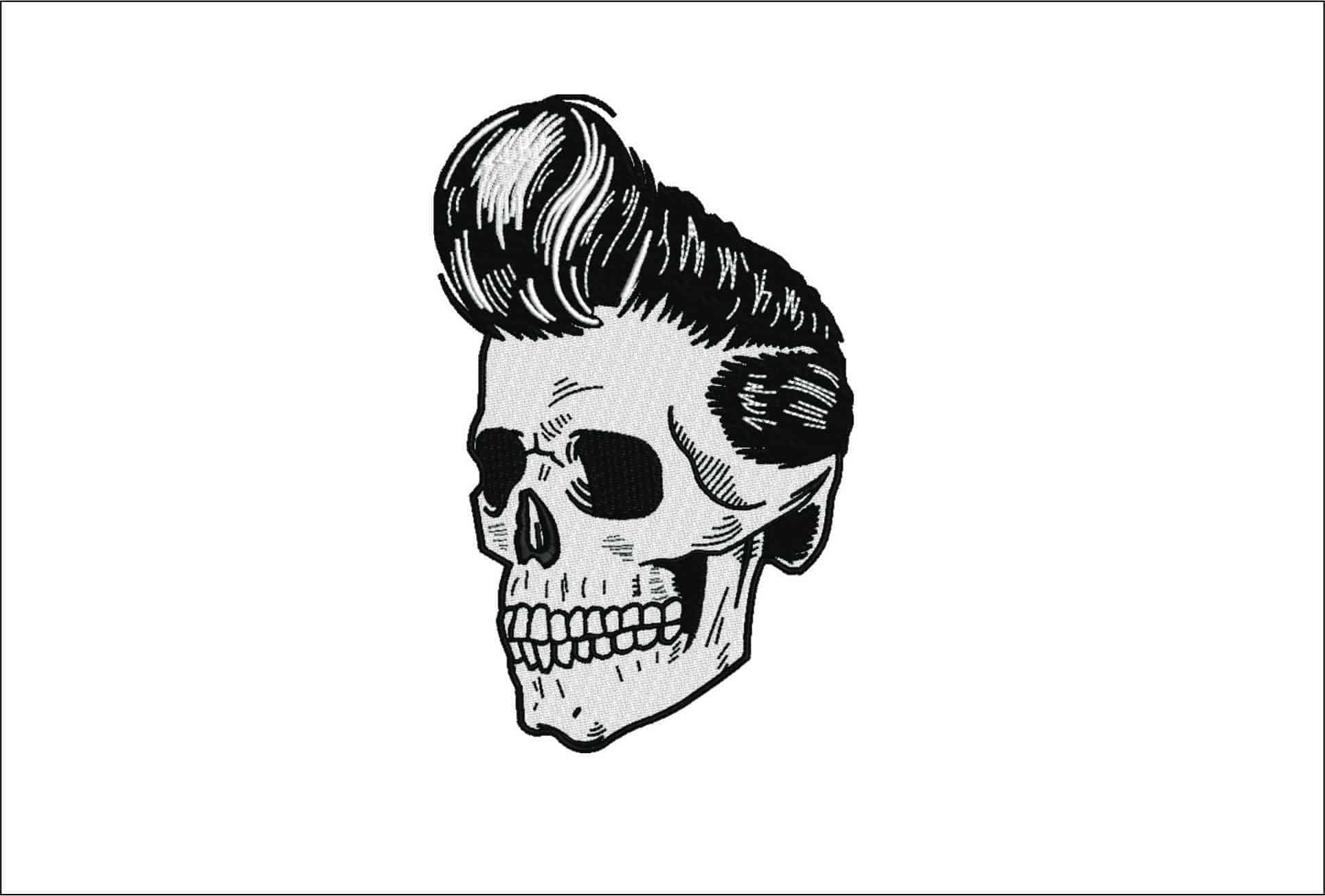 1950's Skull- Elegant embroidery design file - instant download
