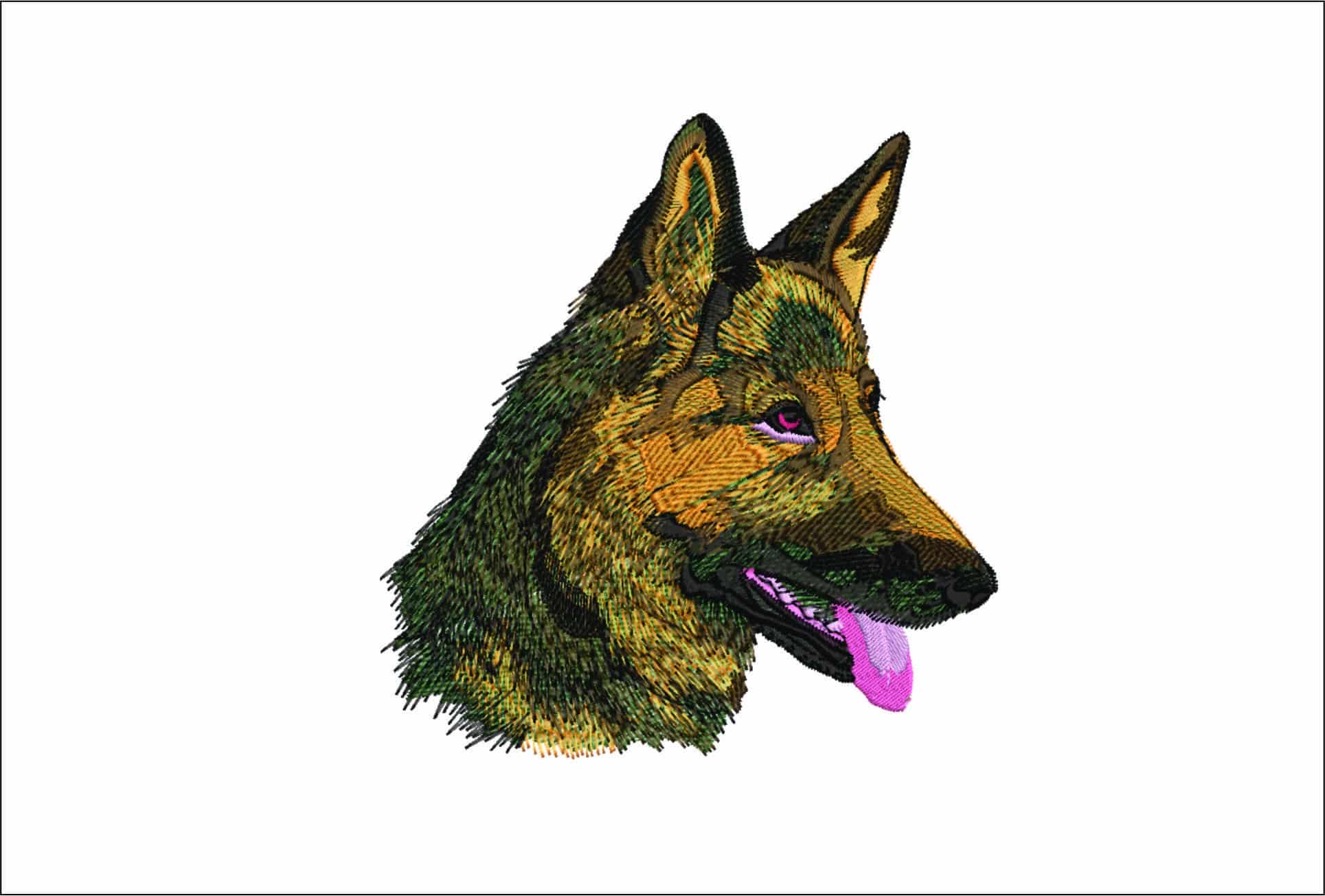 Alstian Dog Face- Elegant embroidery design file - instant download