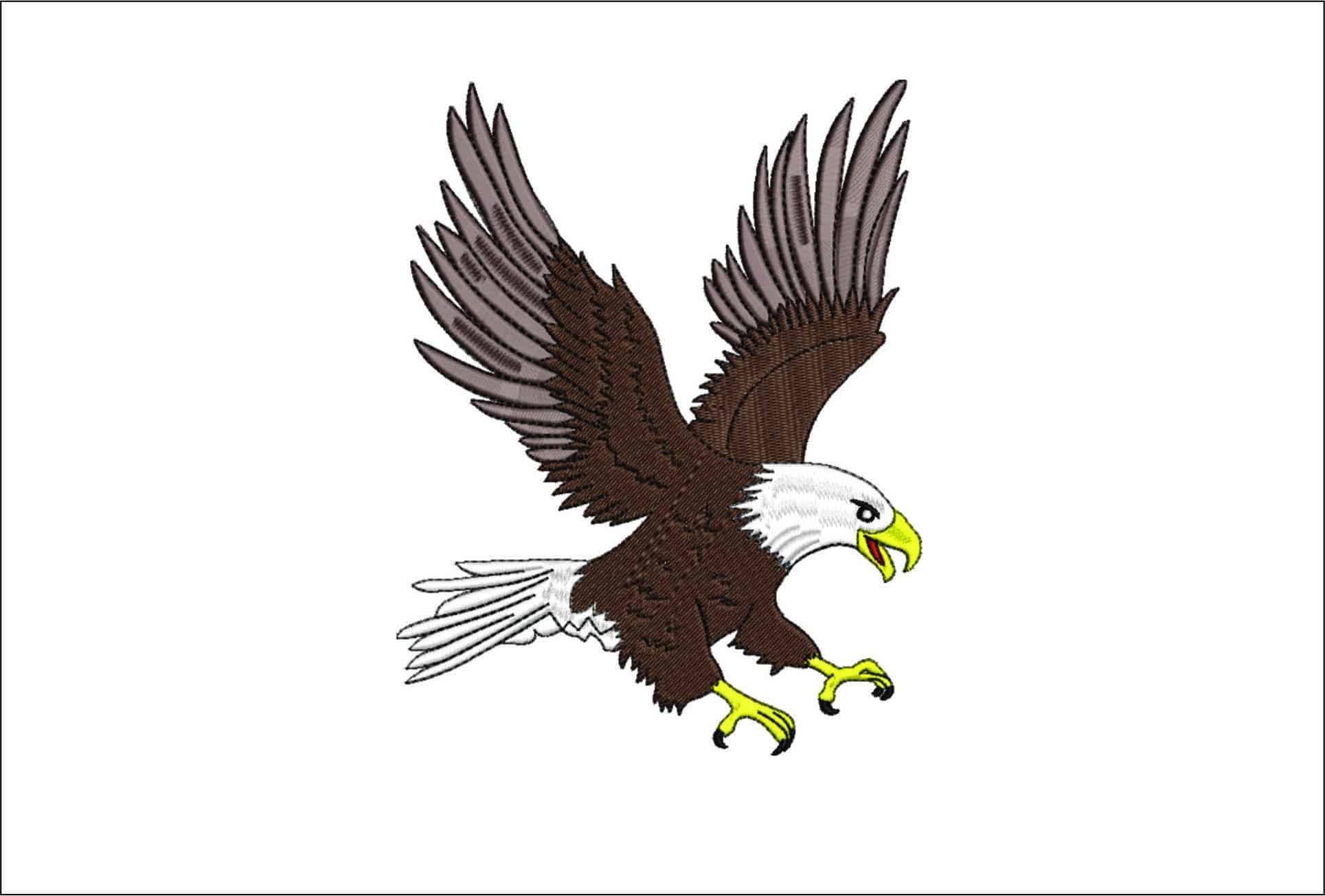 American Eagle Flying- Elegant embroidery design file - instant download