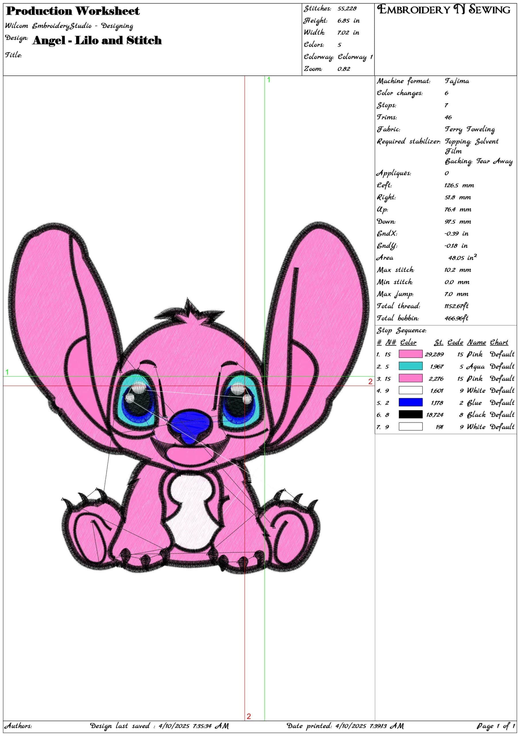 Angel - Lilo and Stitch- Elegant embroidery design file - instant download — view 3