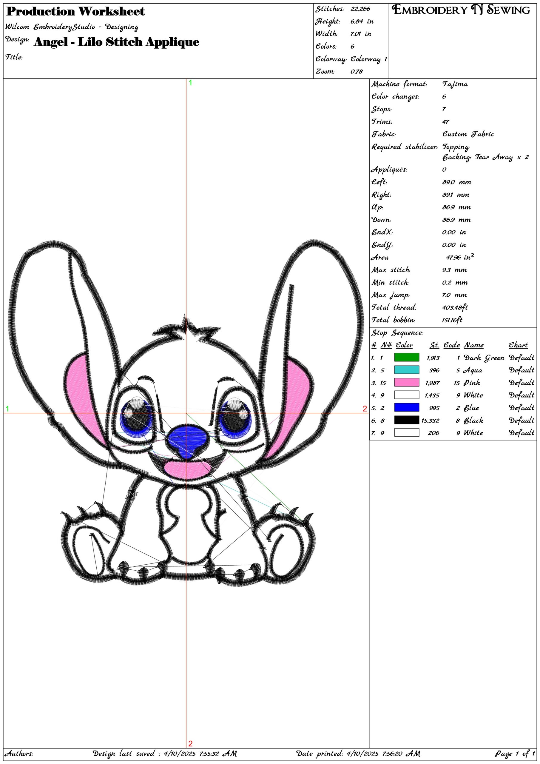 Angel - Lilo Stitch Applique- Elegant embroidery design file - instant download — view 3