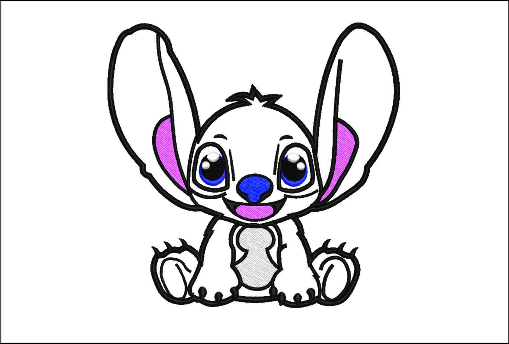 Angel - Lilo Stitch Applique- Elegant embroidery design file - instant download