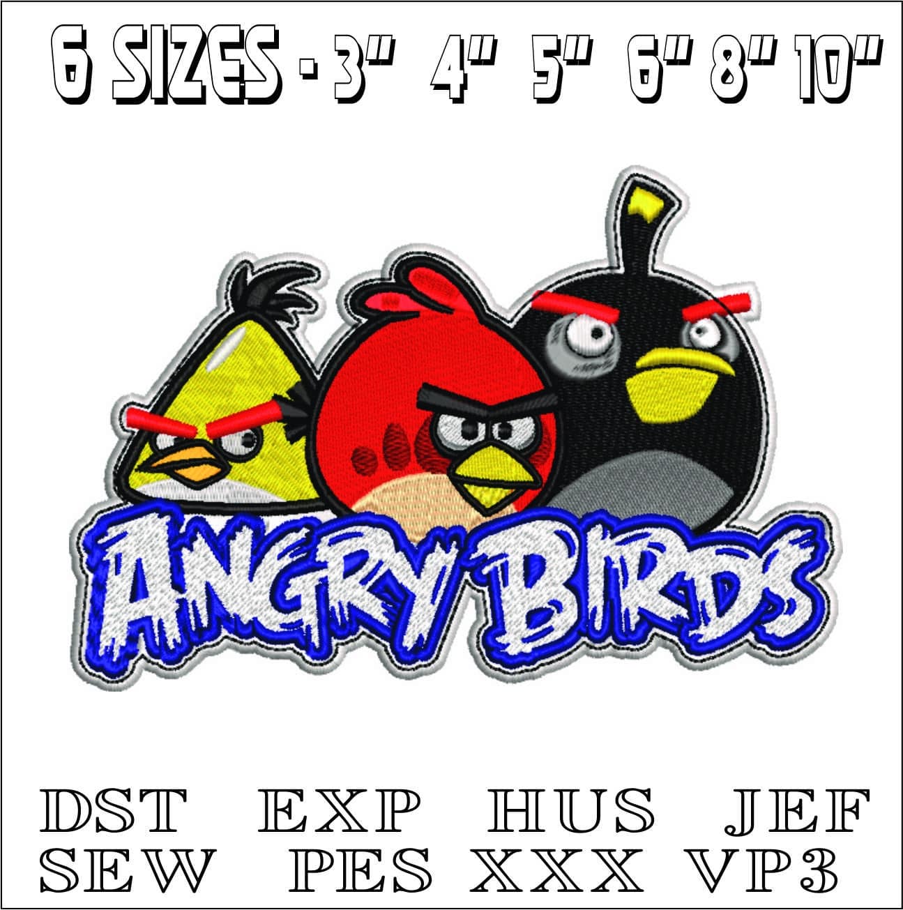 Angry Bird- Elegant embroidery design file - instant download — view 2