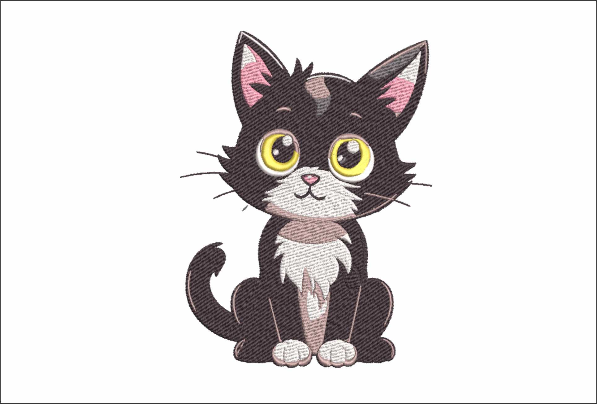 Cute Cat- Elegant embroidery design file - instant download