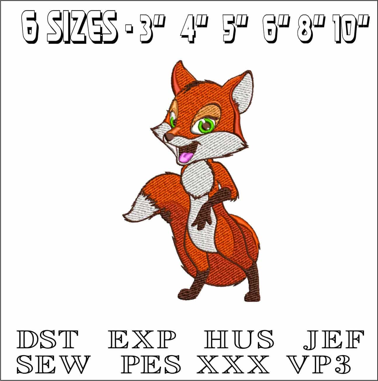 Sexy Foxy- Elegant embroidery design file - instant download — view 2