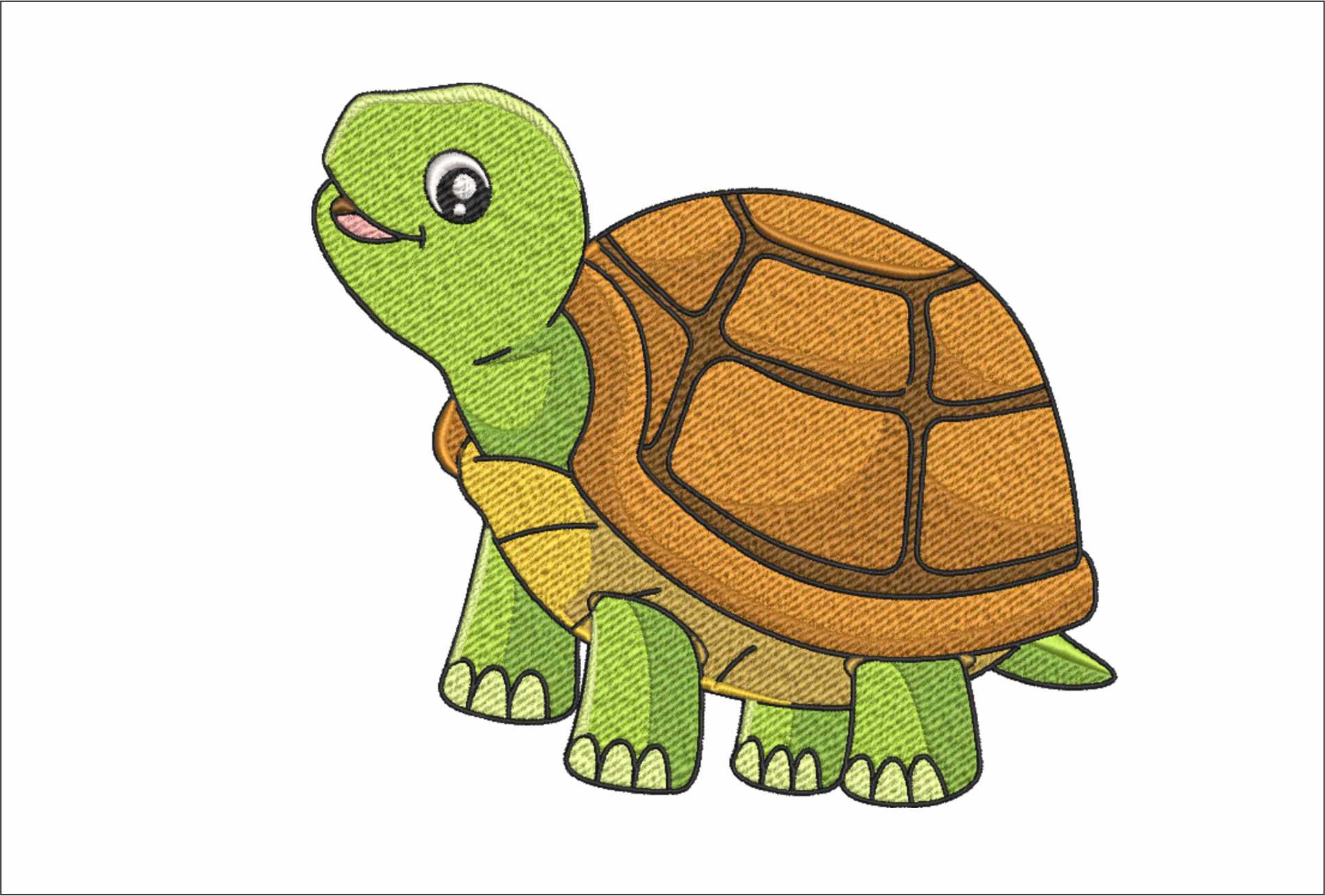 Cute Tortoise- Elegant embroidery design file - instant download