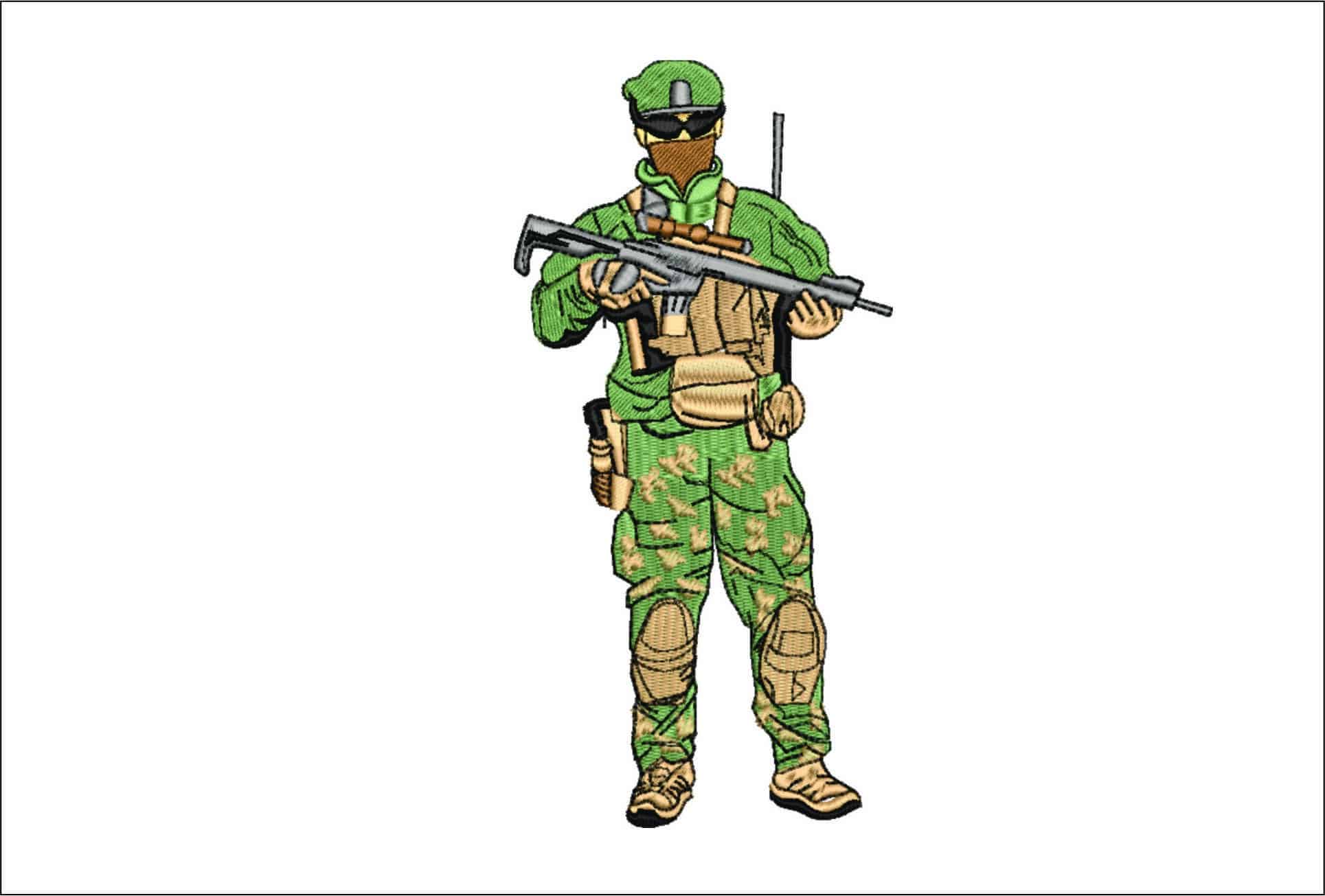 Army Ranger- Elegant embroidery design file - instant download