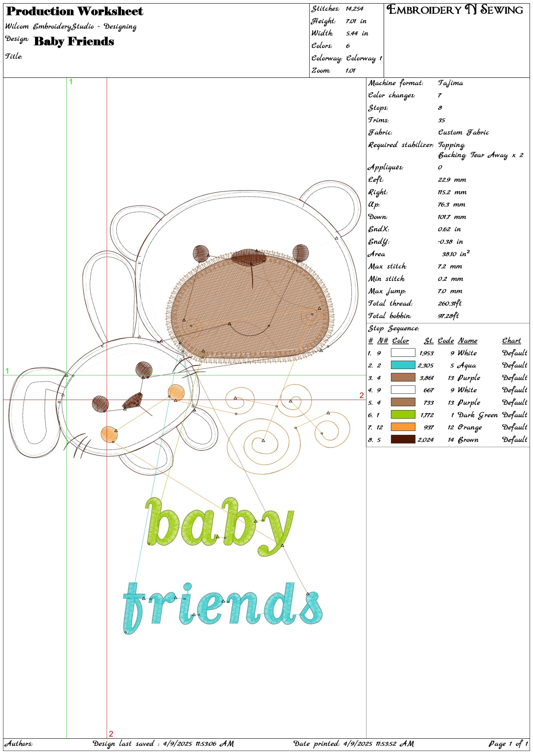 Baby Friends- Elegant embroidery design file - instant download — view 3