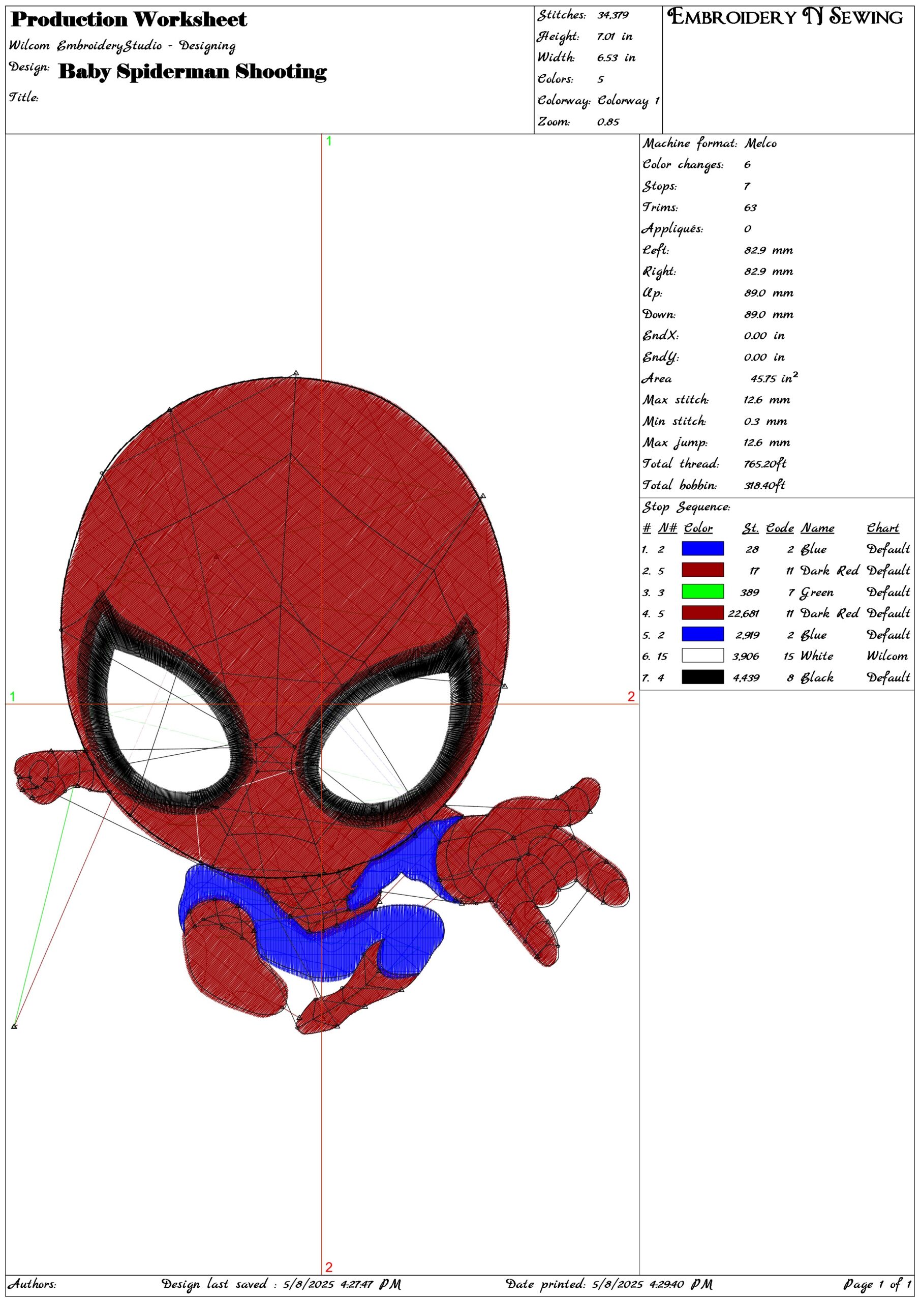 Baby Spiderman Shooting- Elegant embroidery design file - instant download — view 3