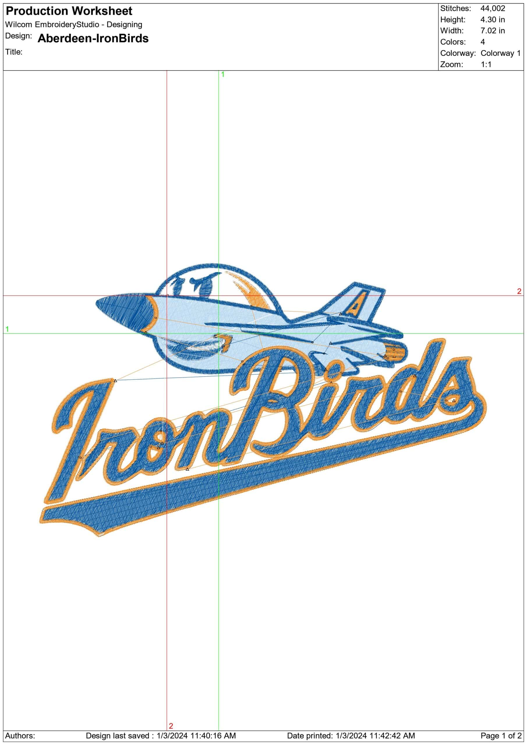 Aberdeen-Iron Birds-logo- Elegant embroidery design file - instant download — view 3